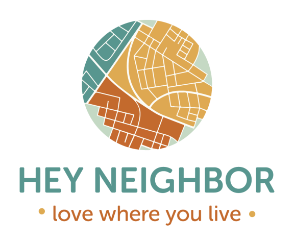 Hey Neighbor logo, subline reads "love where you live"