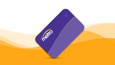 purple bus pass card with the Mountain Metro logo