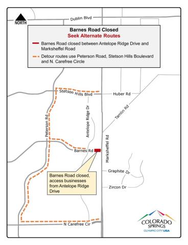 Barnes rd. detour map - all info on webpage