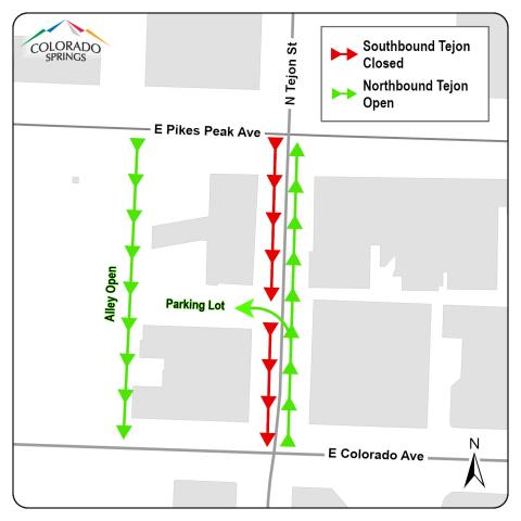 Map that depicts traffic flow during the Northbound Tejon reopening.